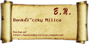 Benkóczky Milica névjegykártya